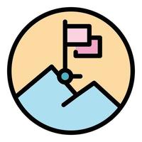 Top mountain icon vector flat