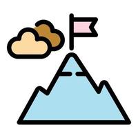 Sky mountain icon vector flat