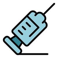 Vaccine syringe icon vector flat