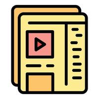 Video information icon vector flat