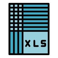 Xls database icon vector flat