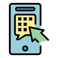 Phone information icon vector flat