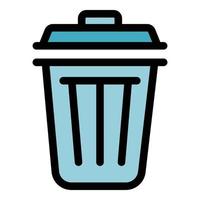 Computer trash icon vector flat