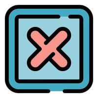 Delete button icon vector flat