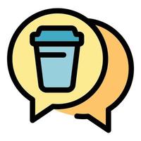 Trash chat icon vector flat