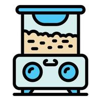 Automatic popcorn machine icon vector flat