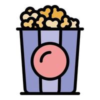 Carton popcorn icon vector flat