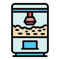 Popcorn making machine icon vector flat