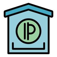 Parking carport icon vector flat