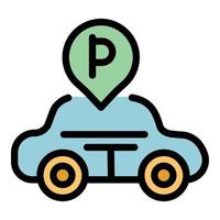 Car parking icon vector flat