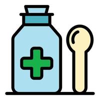 Cough syrup icon vector flat