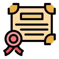 Ranking diploma icon vector flat