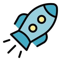 Startup rocket icon vector flat