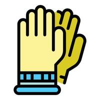 Covid test gloves icon vector flat