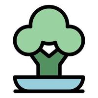 Tree pot icon vector flat