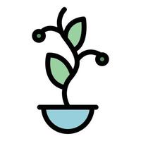 Plant pot icon vector flat