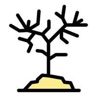 Dry tree icon vector flat