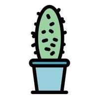 casa cactus maceta icono vector plano