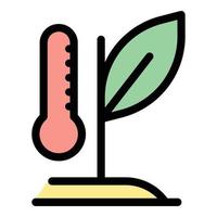 temperatura bio planta icono vector plano