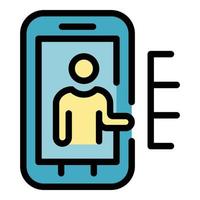 Smartphone online manager icon vector flat