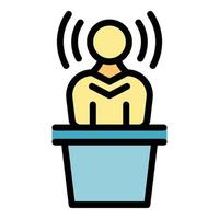 Social speaker icon vector flat