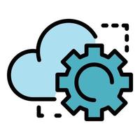 Cloud setting icon vector flat