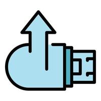 Memory stick backup icon vector flat