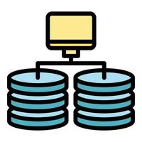 Database backup icon vector flat
