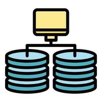 Database backup icon vector flat