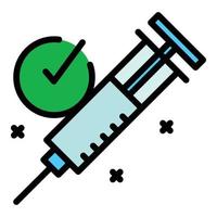 codicioso vacunación jeringuilla icono vector plano