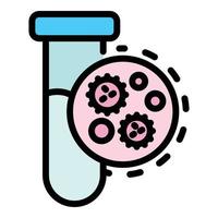 Covid virus test tube icon vector flat