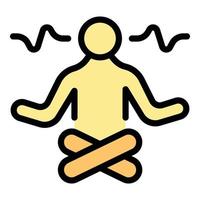 Meditation practice icon vector flat