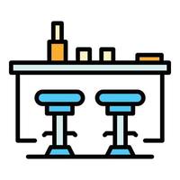 hogar bar mostrador icono vector plano