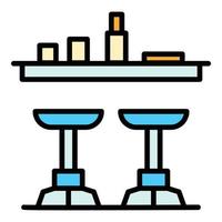 Serving bar counter icon vector flat