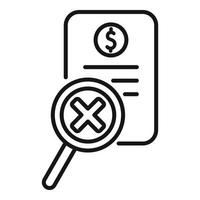 Paper payment icon outline vector. Cancel error vector