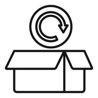 Return empty box icon outline vector. Parcel product vector