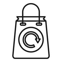 Return shop bag icon outline vector. Box product vector