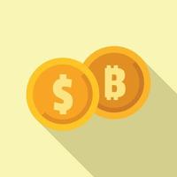 Success money convert icon flat vector. Finance invest vector