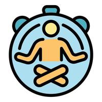 Meditation position icon vector flat