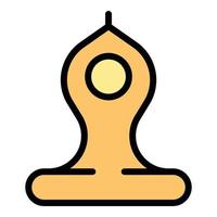 Buddhist yoga icon vector flat