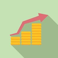 Graph invest icon flat vector. Financial money vector