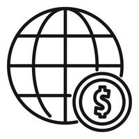 Global invest icon outline vector. Financial money vector