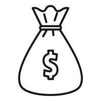 Money bag fund icon outline vector. Success invest vector