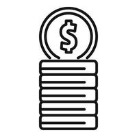 Invest coin stack icon outline vector. Income bank vector