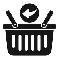 Return shop basket icon simple vector. Parcel product vector