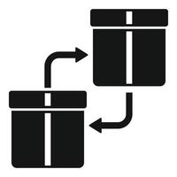 Parcel exchange icon simple vector. Box return vector