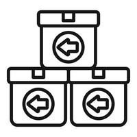 Return parcel stack icon outline vector. Box product vector