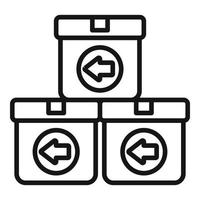 Return parcel stack icon outline vector. Box product vector