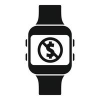Smartwatch reject payment icon simple vector. Cancel error vector