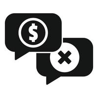 Chat payment error icon simple vector. Cancel card vector